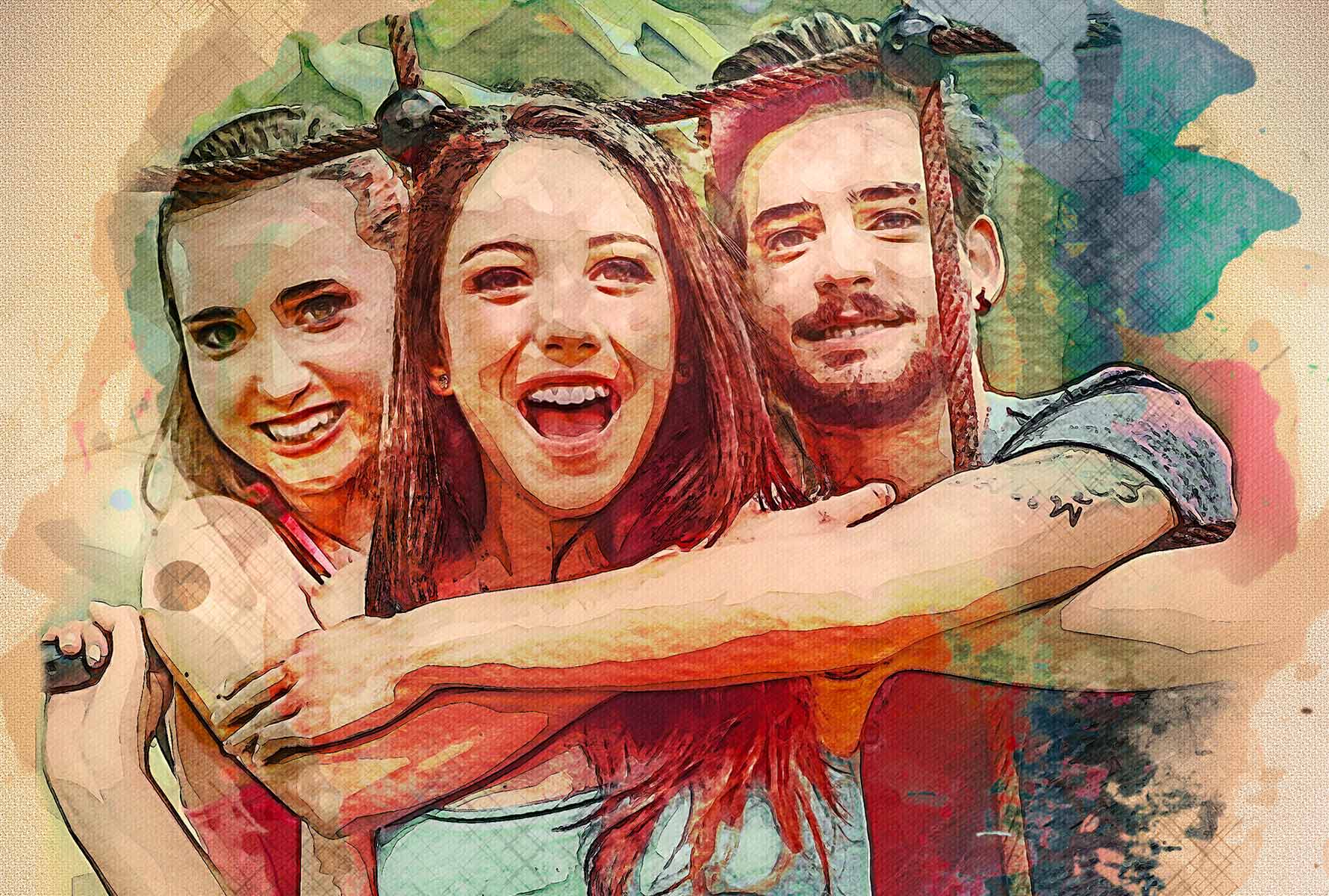 Artistic Watercolor Effect created from Digital File Printed on Canvas